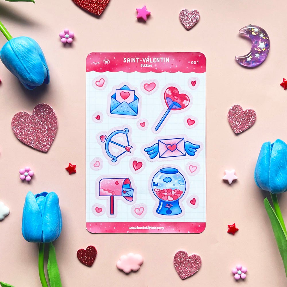 Feuille de stickers | Saint - Valentin - Booksterious