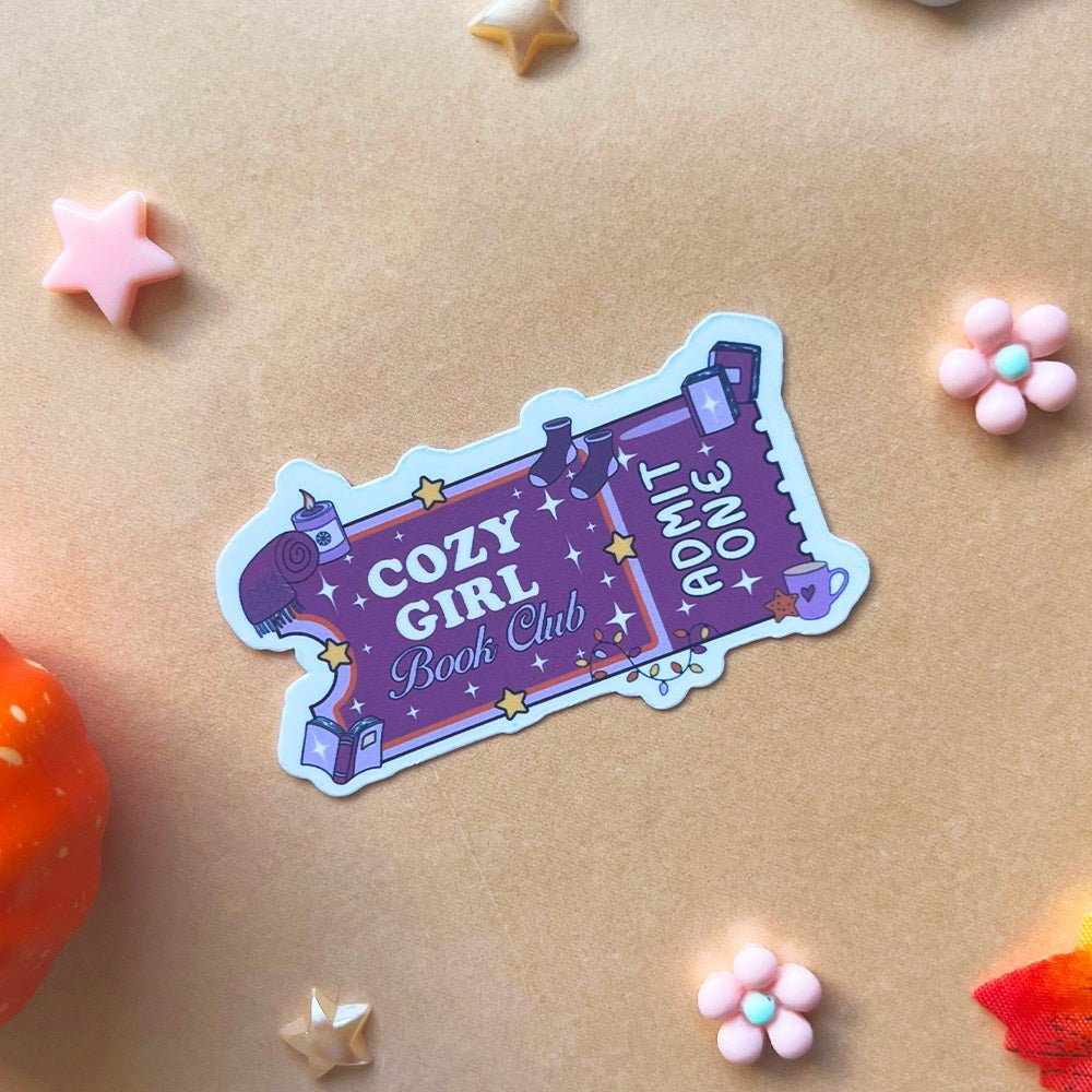 Sticker | Cozy girl book club - Booksterious
