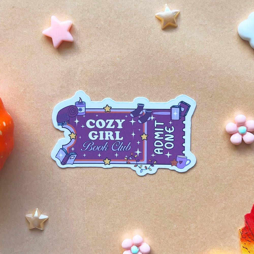 Sticker | Cozy girl book club - Booksterious