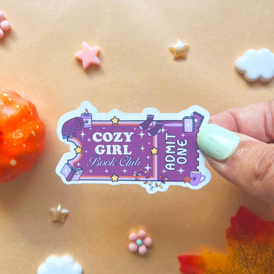 Sticker | Cozy girl book club - Booksterious